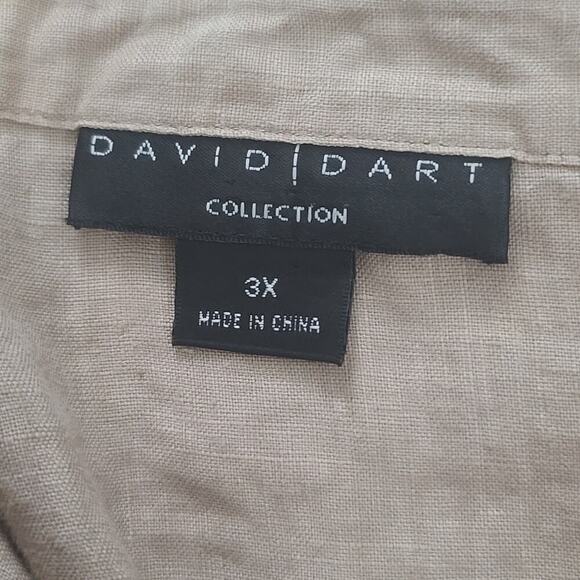 David Dart Collection Vintage Linen ladies button up beige Size 3x Quiet luxury - Picture 8 of 9